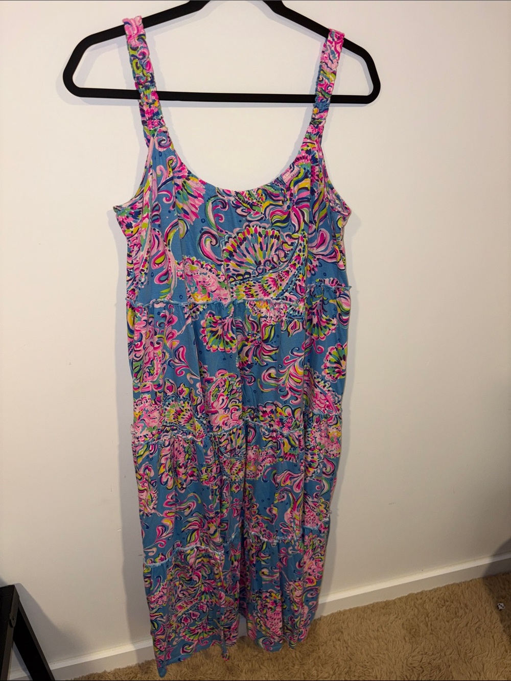 Lilly Pulitzer Blue Paisley Print Maxi Jumpsuit